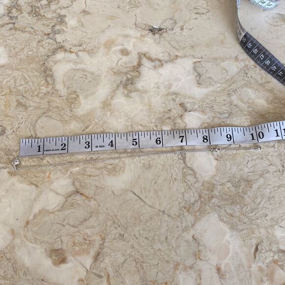 Tocara 925 Sterling Silver & Cubic Zirconia V Necklace Adjustable Length - Picture 6 of 7